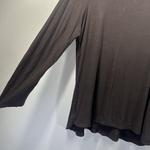 Chico's Zenergy Top Size XL Dark Brown Velvet Turtleneck Rayon Body Stretch - Picture 7 of 8